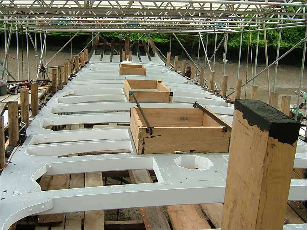 Deck beams and bulwarks supports - all massive timbers