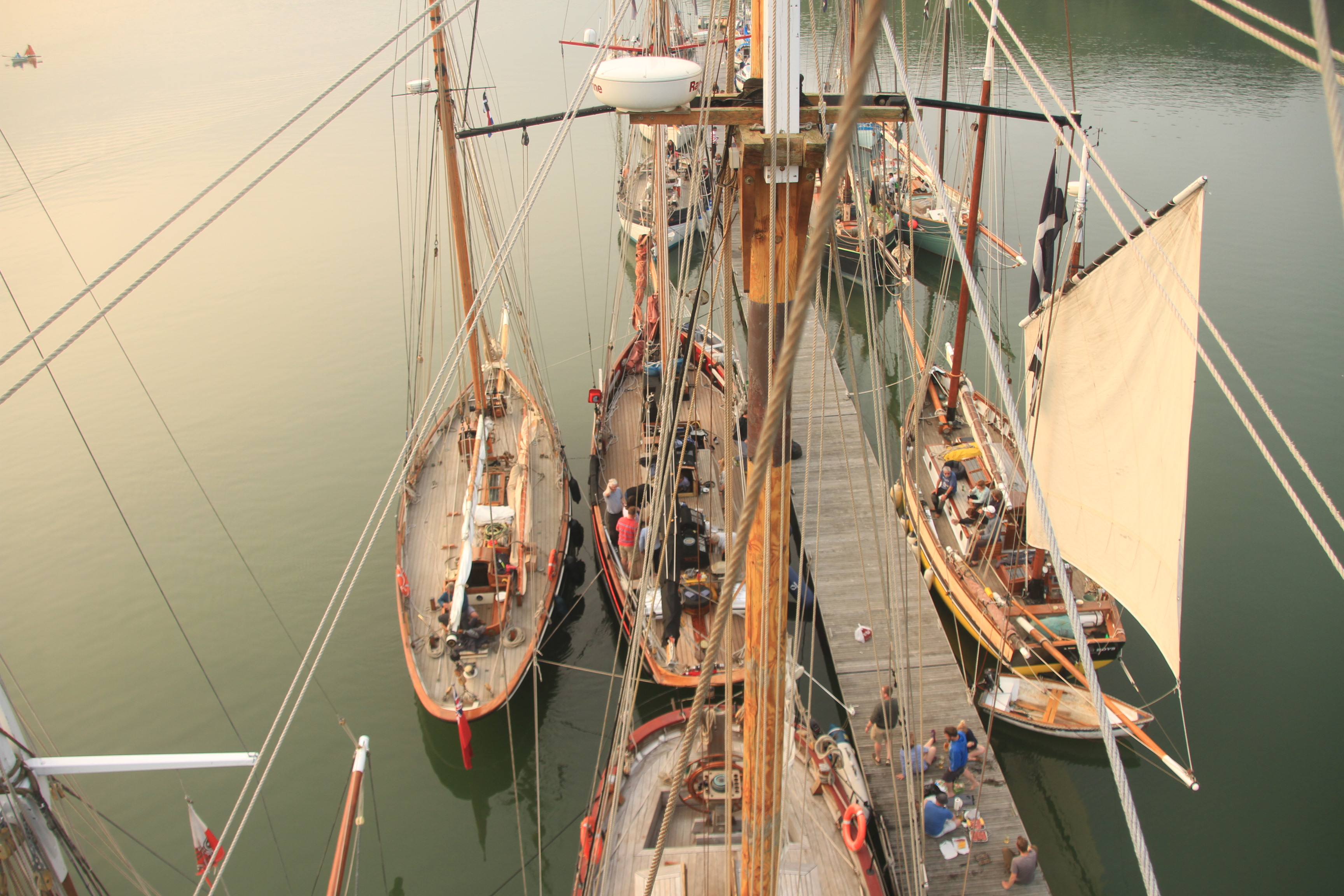 Aft deck from aloft on Johanna Lucretia. Photo Debbie Purser