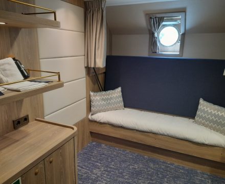 Sofa bed in a master cabin