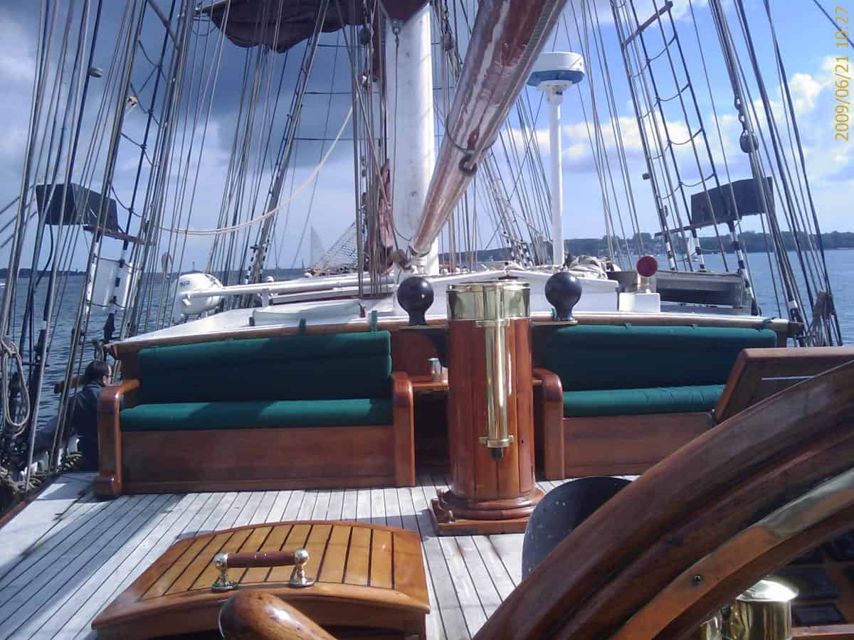 Sun deck cushions - not your average sail training ship