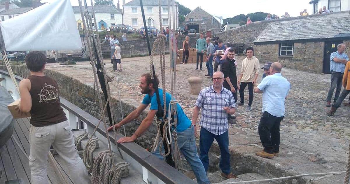 Unloading wine in Charlestown - the port used in BBC Poldark series.