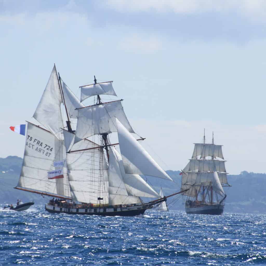 sailing with tall ships at brest and douarnenez festivals