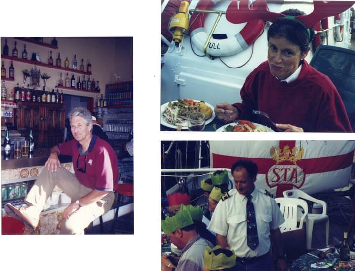 Adam in uniform serving Christmas lunch Canary Islands 1999.