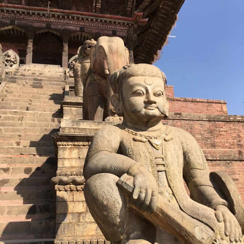 Temple steps Kathmandu by Adam Purser 