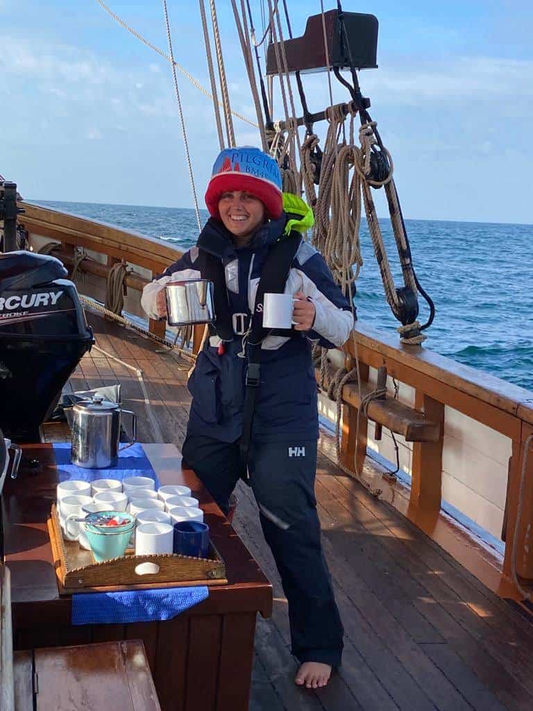 First Mate making the tea