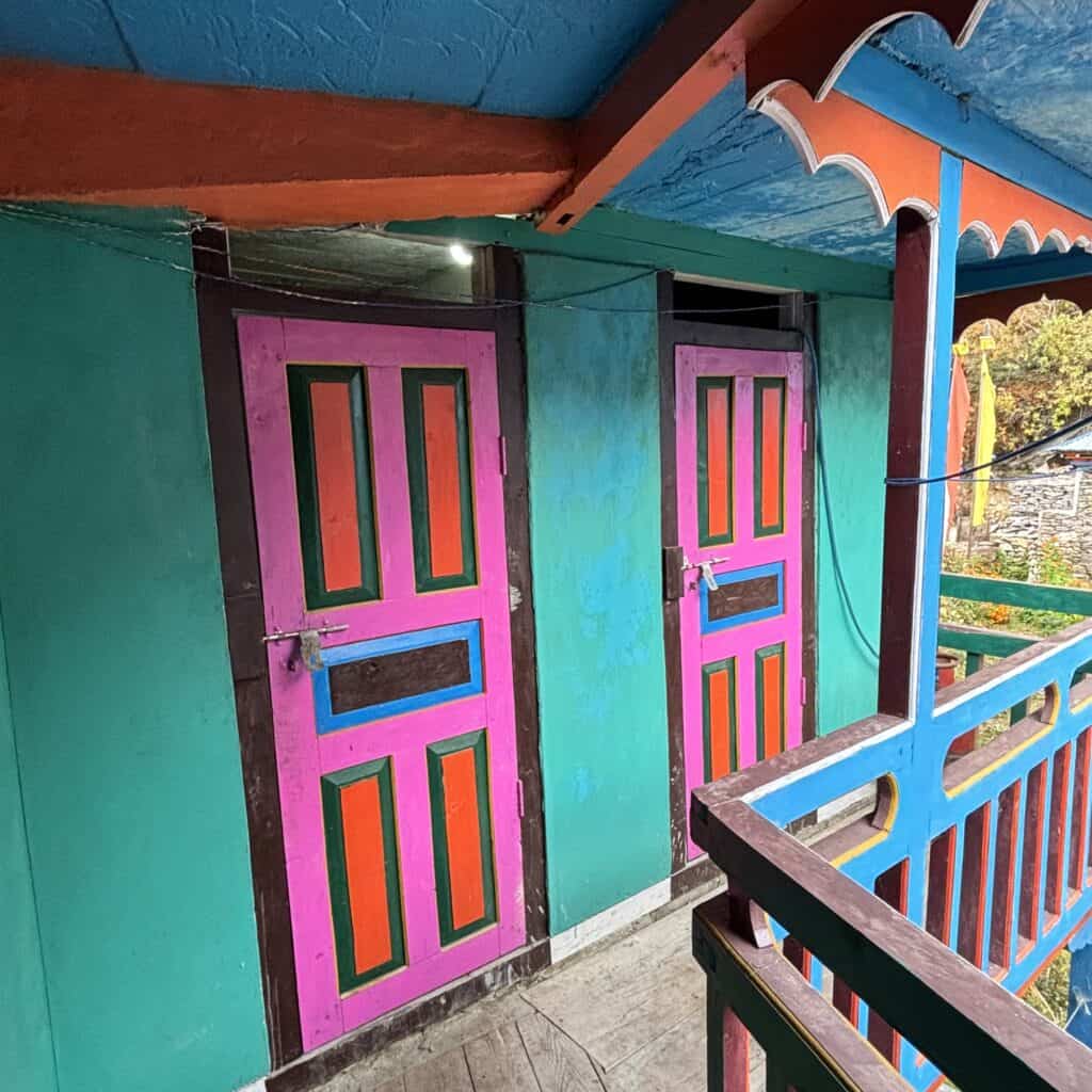 Colourful toilet doors