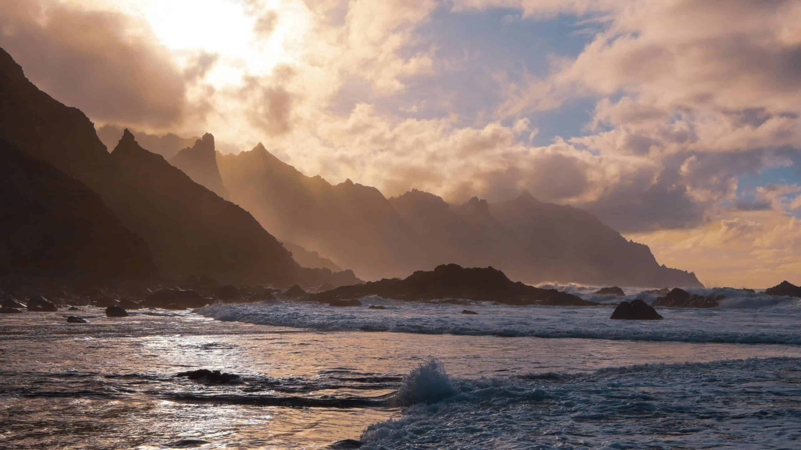 Rugged shoreline of Tenerife in the Canary Islands