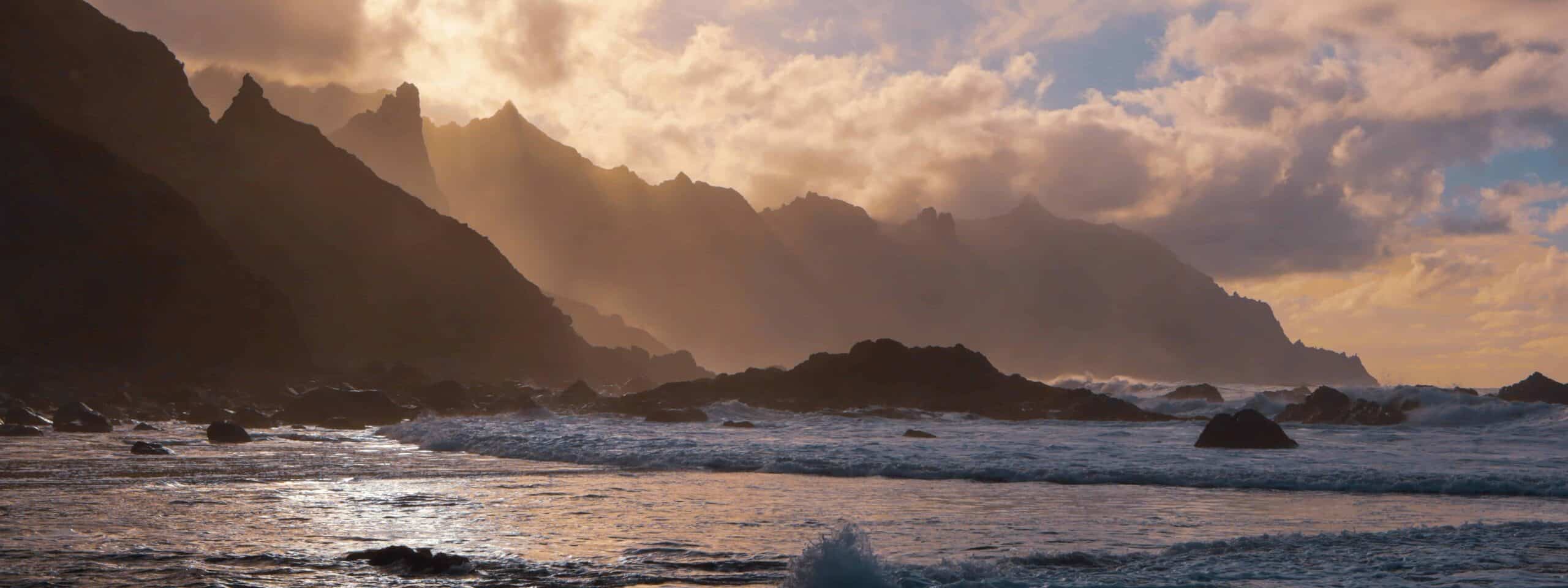 Rugged shoreline of Tenerife in the Canary Islands