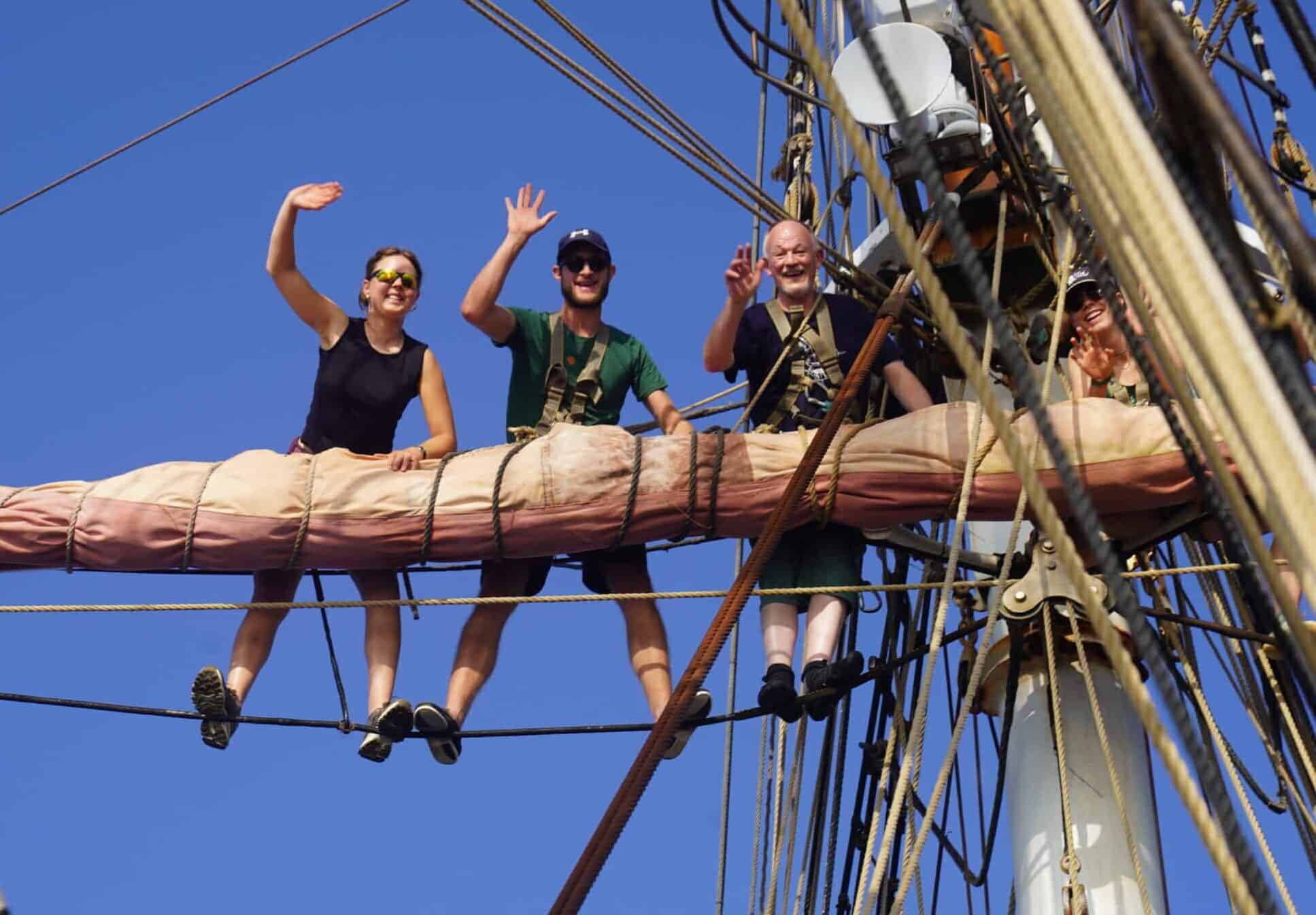 Photo by Matthew Stuttard of Eye crew in the rigging